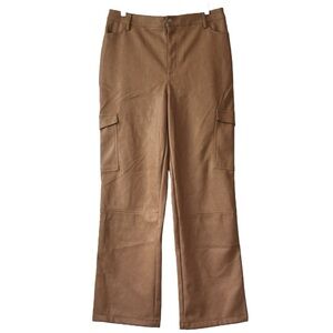 Bagatelle NWT Faux‎ Vegan Leather Straight-Leg High Rise Cargo Pant   Sz L
